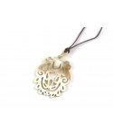 Pendentif tigre en corne blanche africaine