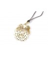 Pendant with tiger design in white horn