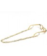 Chaine de lunettes/collier 77 cm avec petits anneaux corne blonde