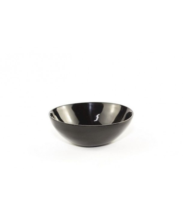 Small round cup in plain black horn