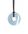 Thick ring pendant with 2-tone blue lacquer
