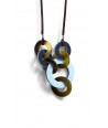Destructured necklace with 2-tone blue lacquer