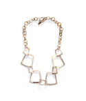 Collier avec anneaux trapézoïdal en corne blonde