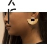 Stone & Brass Crescent earrings