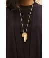 Stone & brass Air pendant