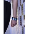 Hexagonal bracelet with 2-tone blue lacquer