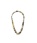 Collier anneaux plats ovales fins (3 tailles) en sabot et laque cafe creme, 60cm