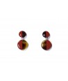 Full double disc earrings with brick lacquer