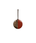 Brick red lacquered disc pendant