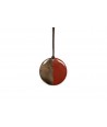 Brick red lacquered disc pendant
