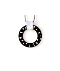 Pendentif grand anneaux épais Terrazzo en corne blanche