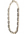 Long necklace in white horn Terrazo style
