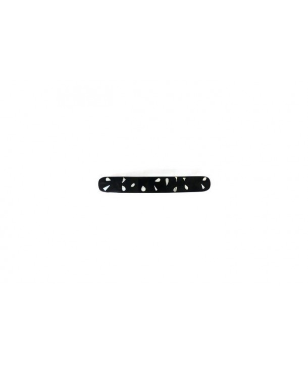 Barrette fine Terrazzo en corne blanche