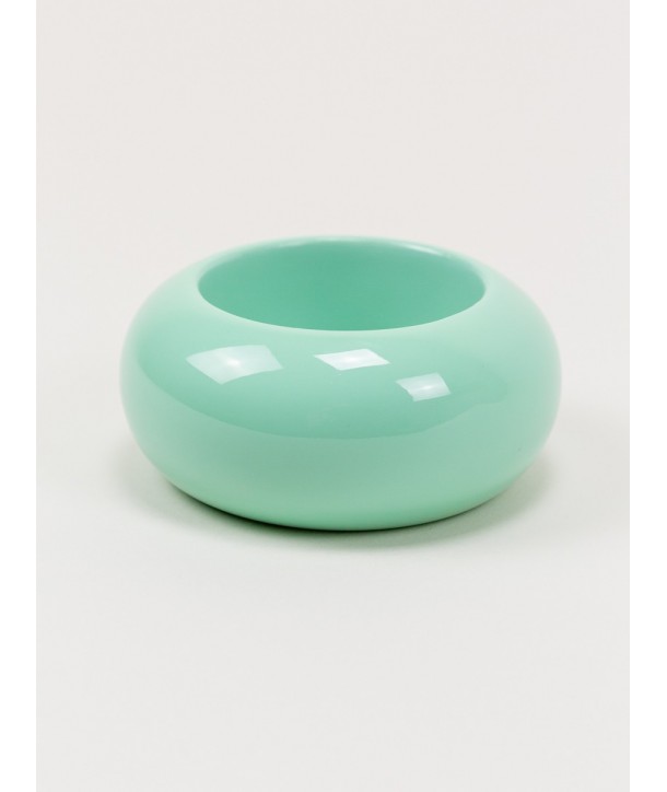 Bracelet rond bois laqué taille L vert menthe