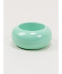 Round mint green lacquered wood bracelet size L