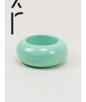 Round mint green lacquered wood bracelet size M