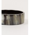 Flat bracelet in marbled black horn