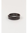 4 thin bracelets in plain black horn