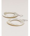 Big flat ring earrings in blond and black stone