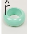 Round mint green lacquered wood bracelet size L