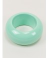 Round mint green lacquered wood bracelet size L