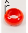 Round orange lacquered wood bracelet size L
