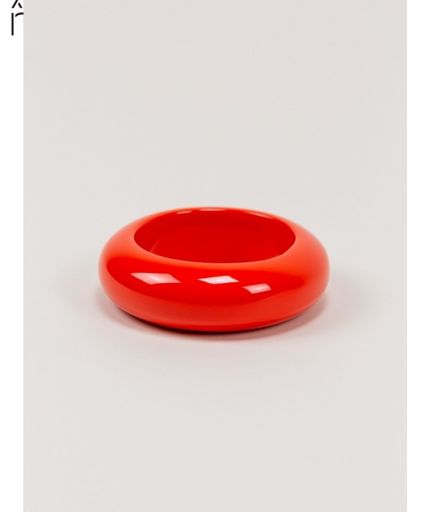 Round orange lacquered wood bracelet size S