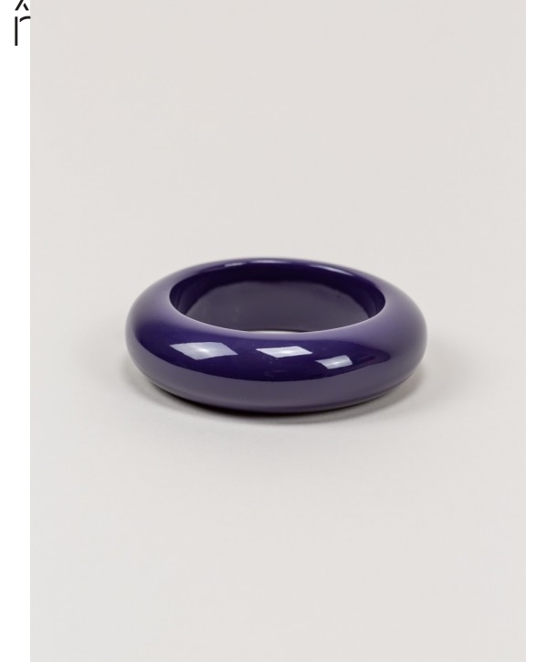 Round purple lacquered wood bracelet size S