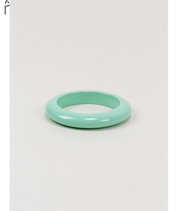 Round mint green lacquered wood bracelet size XS