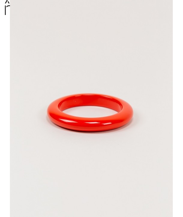 Round orange lacquered wood bracelet size XS