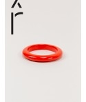 Round orange lacquered wood bracelet size XS