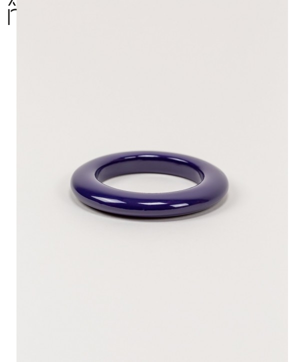 Round purple lacquered wood bracelet size XS