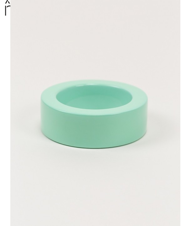 Bracelet rond bord droit bois laqué taille L vert menthe