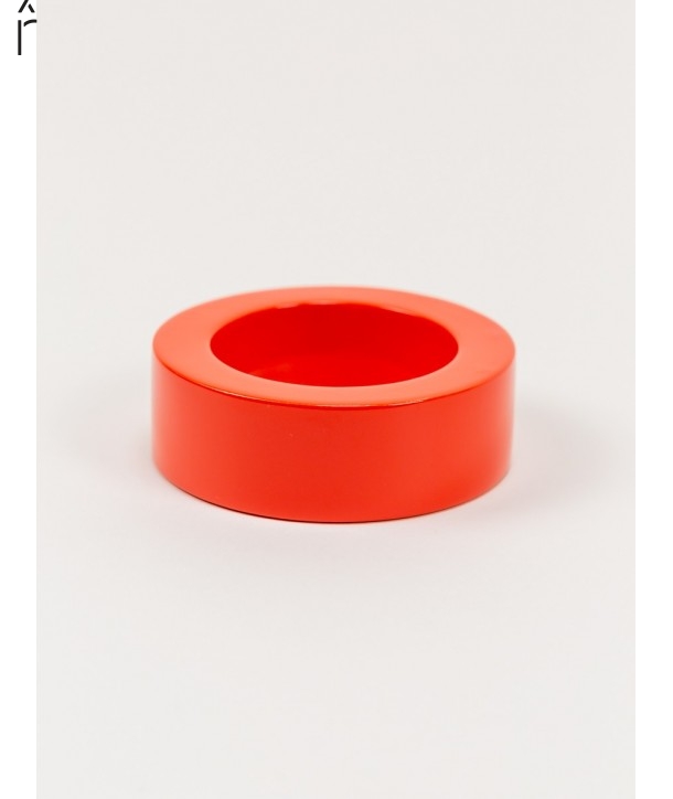 Round orange lacquered bracelet with straight edge size L