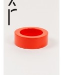 Round orange lacquered bracelet with straight edge size L