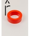 Round orange lacquered bracelet with straight edge size L