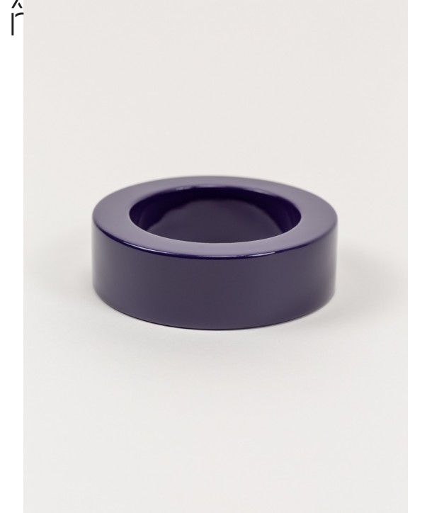 Round purple lacquered bracelet with straight edge size L