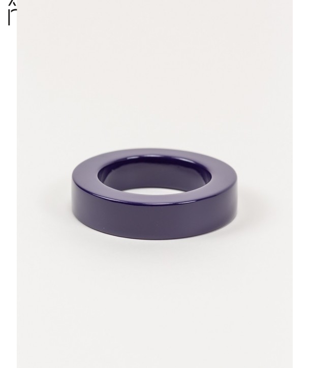 Round purple lacquered bracelet with straight edge size M