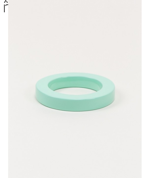 Bracelet rond bord droit bois laqué taille S vert menthe