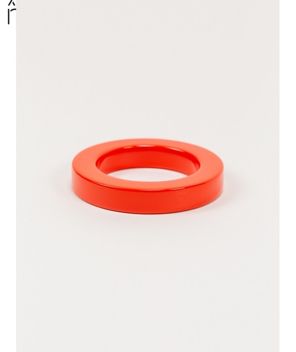 Bracelet rond bord droit bois laqué taille S orange