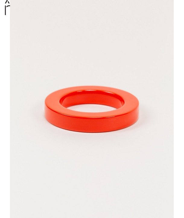 Round orange lacquered bracelet with straight edge size S