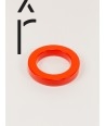 Round orange lacquered bracelet with straight edge size S