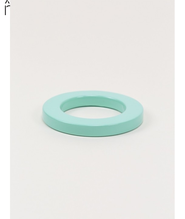 Bracelet rond bord droit bois laqué taille XS vert menthe