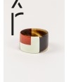Broad brick and ivory lacquered bracelet
