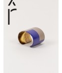 Indigo blue and cream coffee lacquered cuff