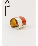 Brick and ivory lacquered cuff