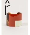 Brick and ivory lacquered cuff