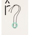 Couronne" pendant in wood and mint lacquer"