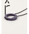 Couronne" pendant in wood and purple lacquer"