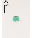 Bague Jonque en corne blonde avec laque menthe